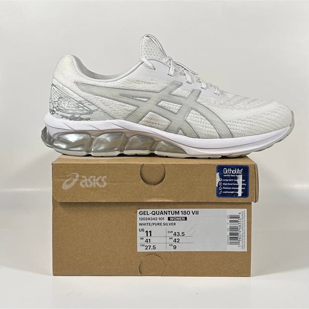 ASICS Gel-Quantum 180 VII – Women’s Size 11 – White / Pure Silver